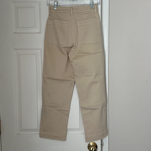 Everlane Jeans Cream The Straight Leg Crop Size 00 New without tags - Picture 4 of 6